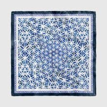 Silk satin scarf - Kram Floral Illusion blue and white porcelain