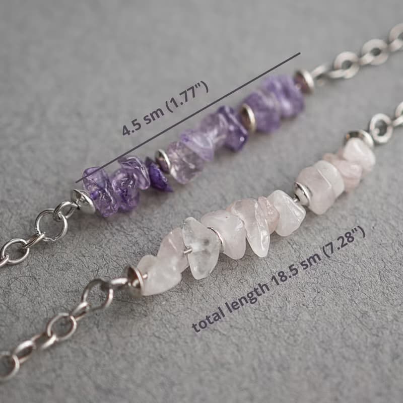 Rose Quartz Bracelet, 925 Sterling Silver, Taurus, Libra, Capricorn birthstone