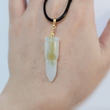 【親翠】天然翡翠 冰飄黃個性子彈項鍊 | 天然斑駁感個性危險魅惑