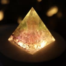 【畢業禮物】五晶之塔奧剛金字塔小夜燈Orgonite黃水晶療癒能量