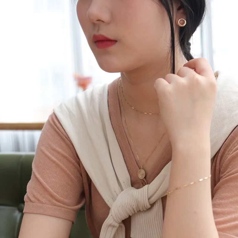 14K Gold Donuts Earring 金甜甜圈耳扣耳環(內徑8.6mm)