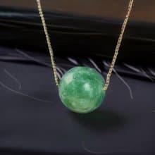 【圓滿】飄綠花翡翠圓珠項鍊 | 天然緬甸玉翡翠A貨 | 送禮
