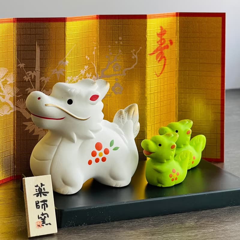 瀨戶燒藥師窯-長壽親子龍