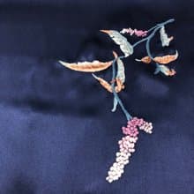 【母親節禮盒】蝴蝶花卉手工刺繡釘珠真絲雙面圍巾絲巾披肩