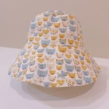 【TiNa】手作幼童成人寬簷漁夫帽 夏日兒童 防曬 防風繩可拆 貓咪