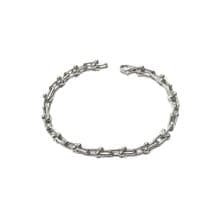 U link chain sterling silver bracelet with customizing initials pendant
