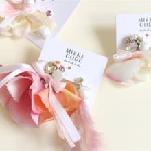 結婚套裝 婚禮伴娘姊妹禮物 手工串珠 花花耳環/耳夾 伴手禮 花球