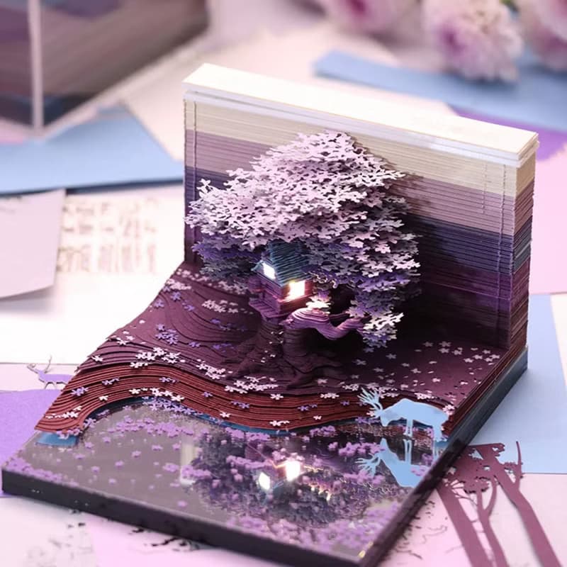 母親節限定 立體紙雕便簽夜燈 / 紫櫻之夢 早鳥預購