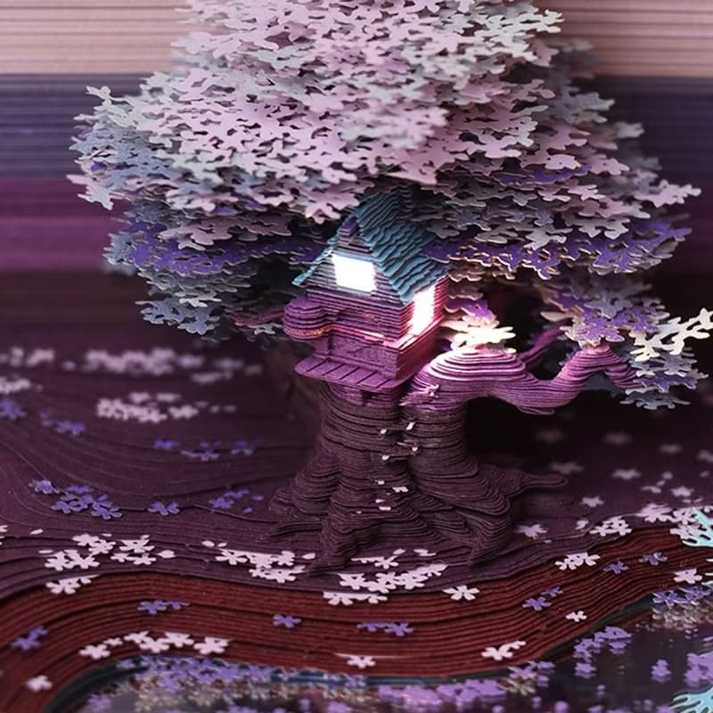 母親節限定 立體紙雕便簽夜燈 / 紫櫻之夢 早鳥預購