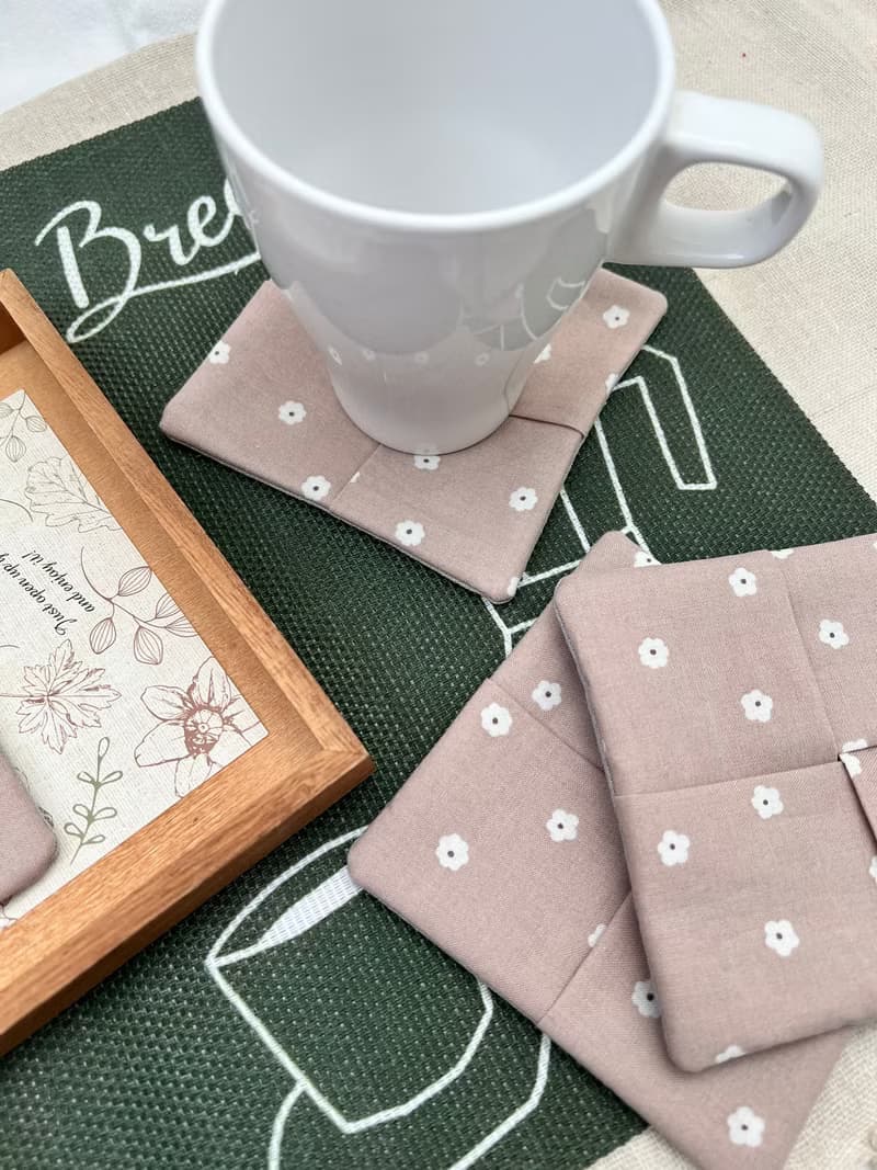 日雜感簡簡單單小花杯墊 日系限定 手工布杯墊
