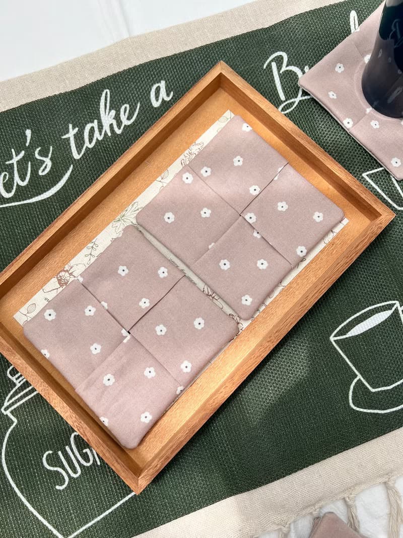 日雜感簡簡單單小花杯墊 日系限定 手工布杯墊