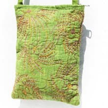 手縫純棉布側背包/刺繡斜背包/刺繡肩背包/北歐風手繡包-花朵煙火