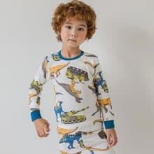 恐龍與坦克-舒棉微增厚雲柔衣長袖韓國童裝-K21220