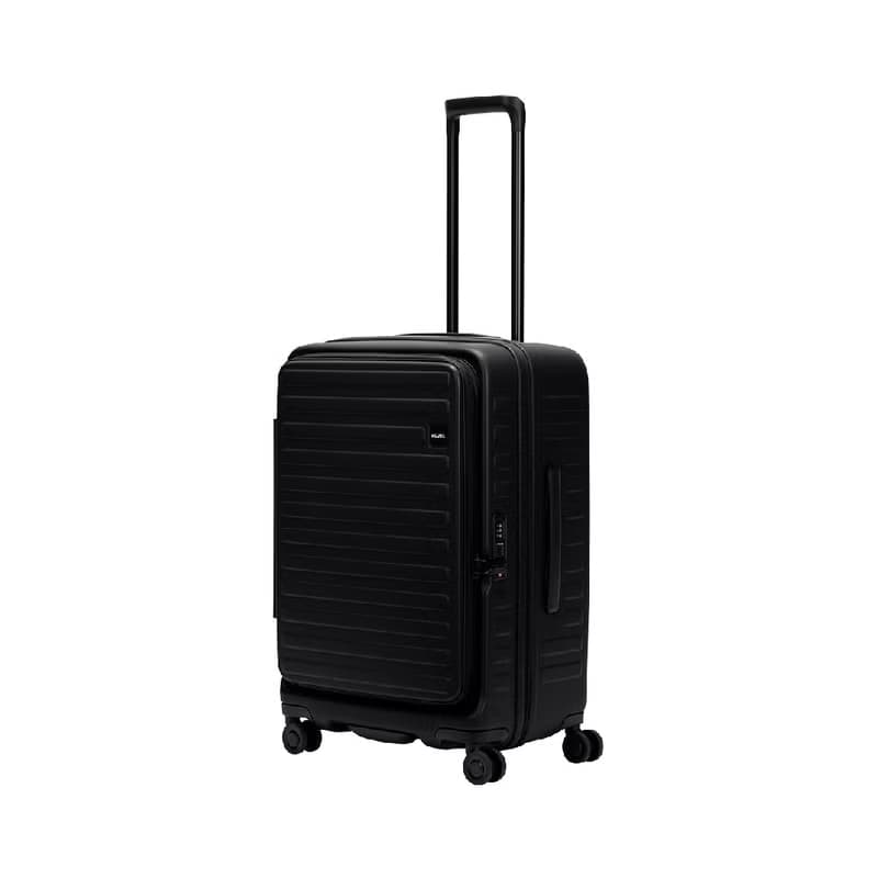 【升級版】【LOJEL】CUBO 26吋 前開擴充拉鍊箱 酷黑