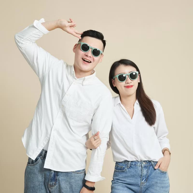 小漁鏡-回收漁網太陽眼鏡│Round-成人款/椰子綠