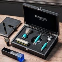 【兩週年特仕款】五刀式刮鬍刀豪華禮盒四件組 - 湖水綠 禮物 男