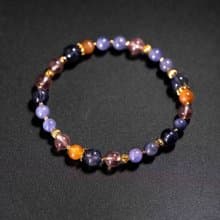 坦桑石菫青石草莓晶14k鍍金手鍊 | 天然水晶手鍊禮物