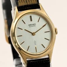 SEIKO レディース腕時計 QUARTZ 22mm Oval Shape Gold Filled ASGP Ref.1400-5160 手錶 古董錶