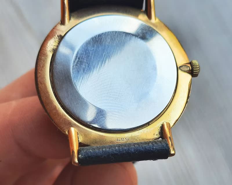 Luch 2209 Soviet wind up mens wrist watch - mechanic AU 12.5 gold plated watch