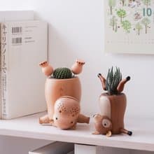 【倒立河馬/倒立鹿】造型盆栽罐 不含植物 | 蒔光