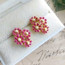 Vintage Jewelry 西洋古董飾品 秀氣 別緻小花朵 針式耳環