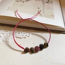 手作 玫瑰與薔薇。天然碧璽復古編織手繩 古風納福闢邪文藝手鏈