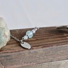 海藍寶Aquamarine 316L醫療鋼項鍊 | 海藍寶項鍊 NE-00011