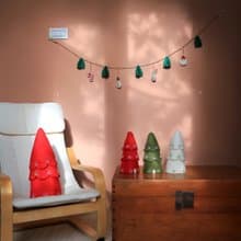 聖誕居家擺飾/羊毛氈1變3 創意聖誕樹/紅/S