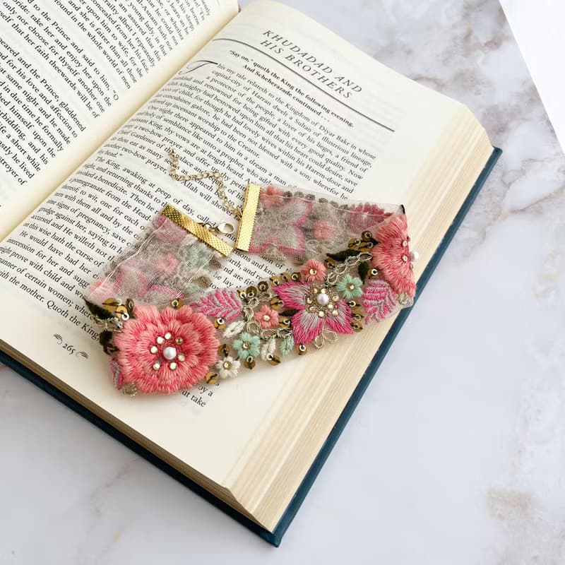 【SS23】幸運の光と花束を / オーガンー刺繍のチョーカー SV242