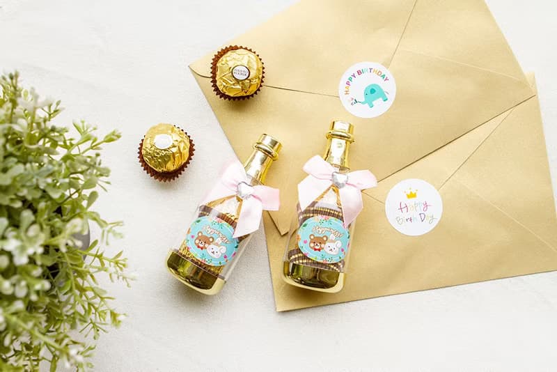 奇奇妮妮幸福氛圍香檳糖果瓶(金莎2顆入)-滿百份免費印名字  療癒