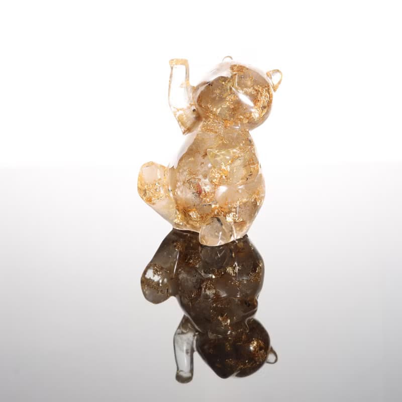 【情人節禮物】寶石金箔鈦晶招財貓擺飾-財位開運療癒祝福幸運