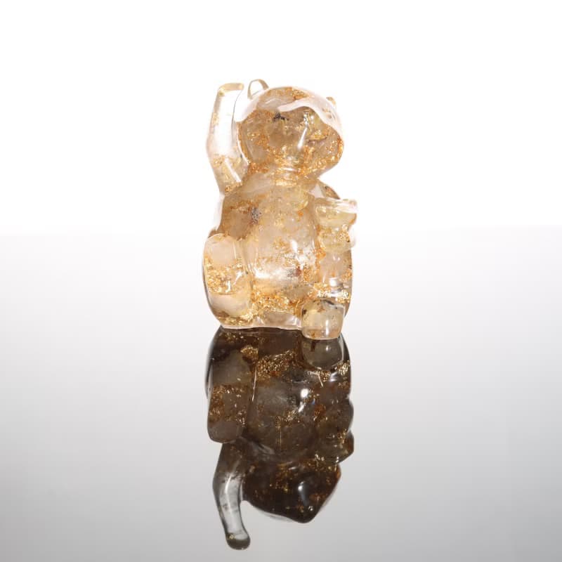 【情人節禮物】寶石金箔鈦晶招財貓擺飾-財位開運療癒祝福幸運