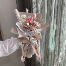 【情人節花束】奶茶色 莫蘭迪色 永生花束 情人節禮物 韓系花束