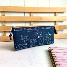 藍貓咪三層筆袋 畢業 聖誕 生日 交換禮物