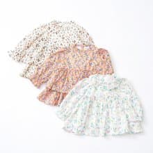 【碎花長版上衣】有機棉 1-4歲  女童上衣洋裝 週歲禮物 日本設計