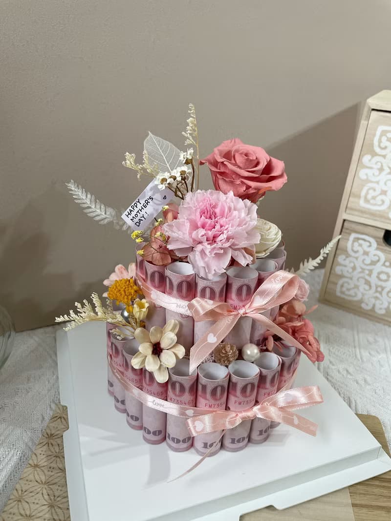 超美永生花有錢花蛋糕