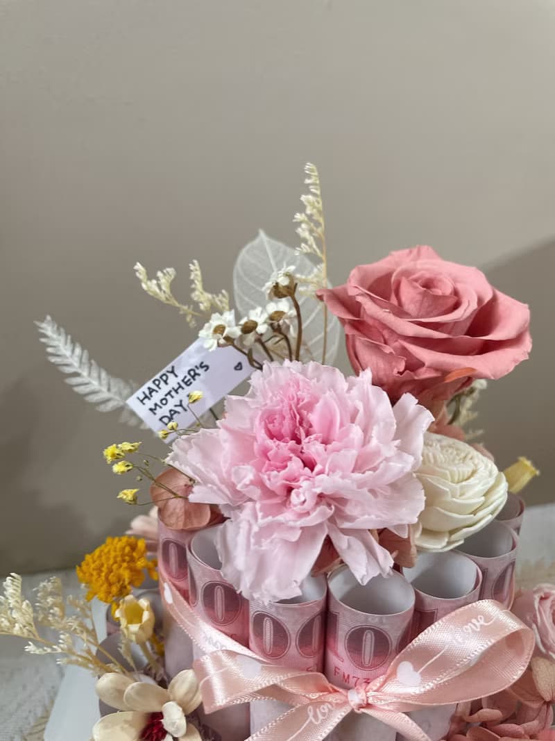 超美永生花有錢花蛋糕