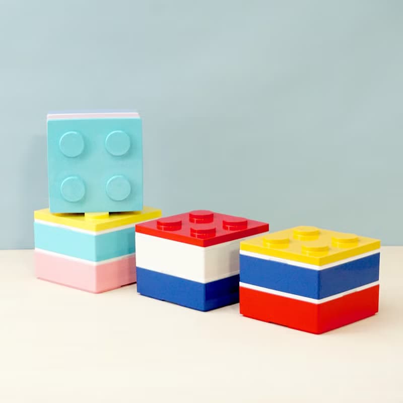 P:BLOCK ブロックスクエア 2段 弁当箱 460ml 保冷剤 電子レンジ対応 食洗機対応 軽量 職人が仕上げた一品 子供 ギフト 日本製