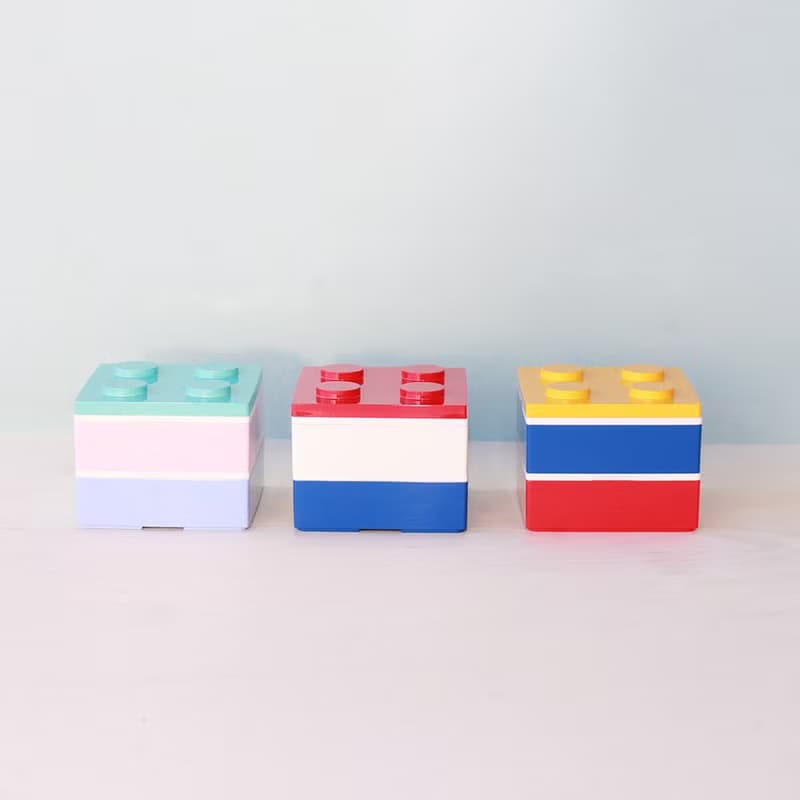 P:BLOCK ブロックスクエア 2段 弁当箱 460ml 保冷剤 電子レンジ対応 食洗機対応 軽量 職人が仕上げた一品 子供 ギフト 日本製