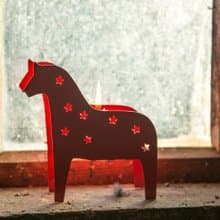 Candle holder // Metal Lantern // Scandinavian Dala horse // FREE SHIPPING //
