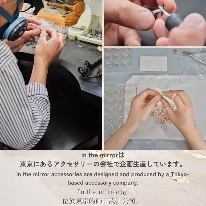 raindrop PG ―きらめく透明な雫のループフィットイヤリング　ピンクゴールド