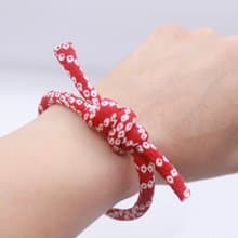 日本製手工紅色和風縮緬布結繩手鍊　緣起吉祥飾品