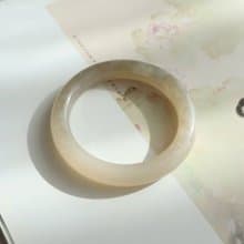 天然藕粉和田玉手鐲粉紫色冰底料玉質細膩油潤清新粉糯56圈口送禮