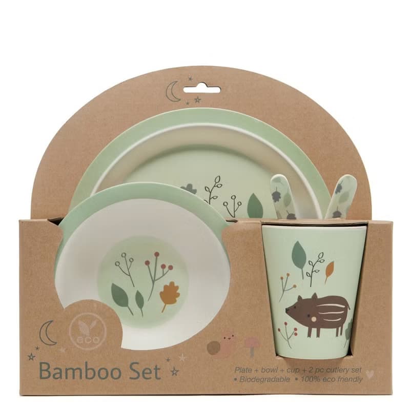 【絕版出清】荷蘭Petit Monkey 竹纖維叉匙組-小野豬