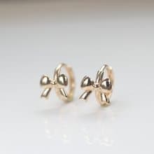 14K Gold Butterfly Lock Earring 金蝴蝶結耳扣耳環