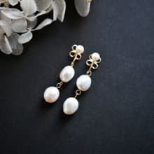 【RLL.S限定】 バロックパールとクローバー 本当に痛くない イヤリング 6月誕生石　3タイプ