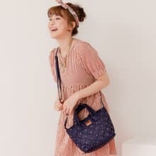 【11月愛心精選】VOVAROVA 菱格紋迷你小手袋-  半點心 - 藍色