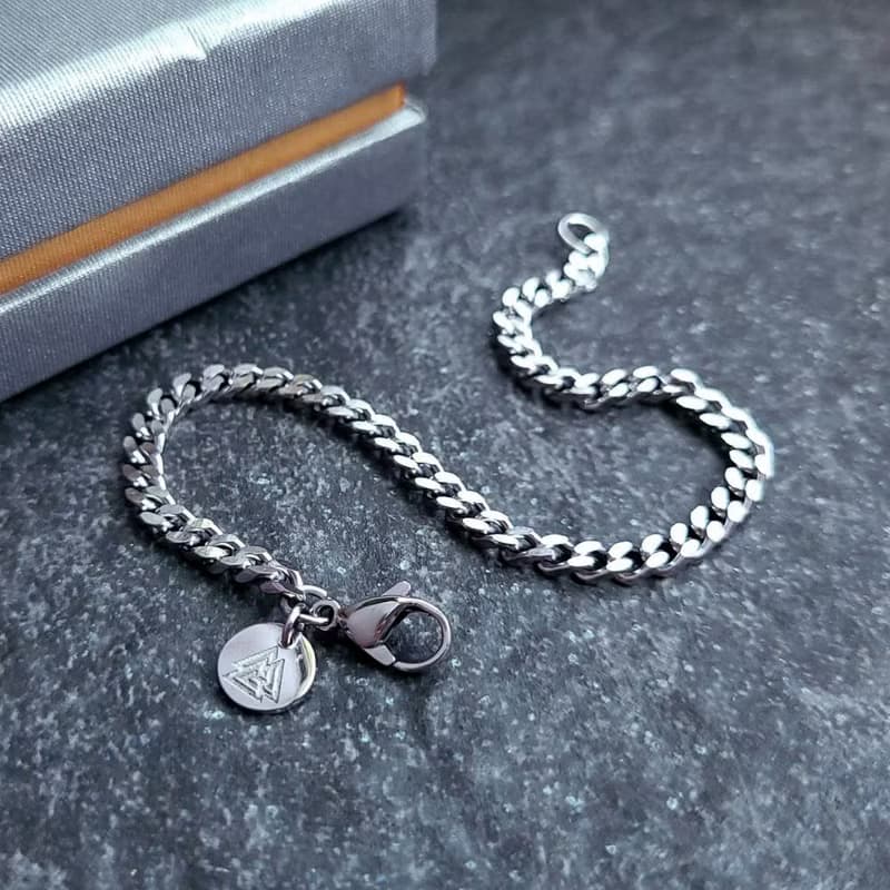 自信。4mm白鋼手鍊  中性手鍊 古巴手鍊