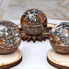 【招財黃鐵礦球】黃銅礦水晶球附造型球座 辦公室