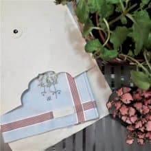 免費定制手綉字母 手工刺繡色織全棉手帕 - 中式庭院
